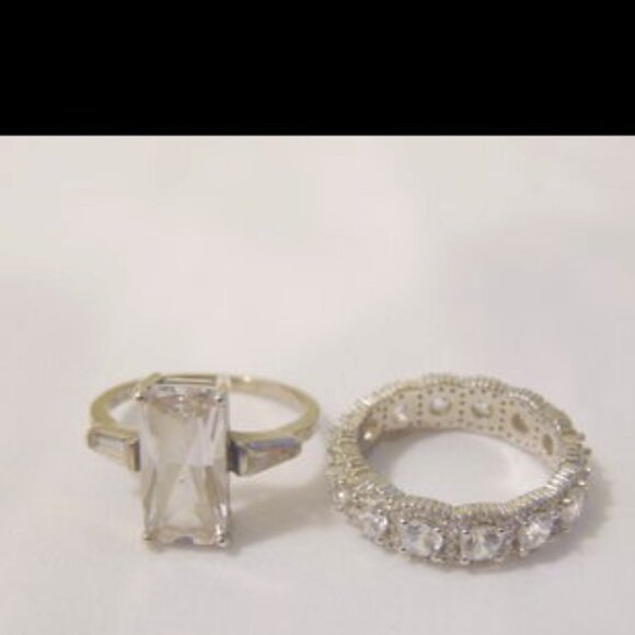 Radiance by Absolute Baguette Accent Ring and Eternity Band Size 8 - Picture 1 of 4